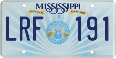 MS license plate LRF191