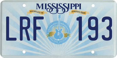 MS license plate LRF193