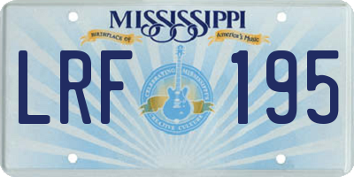MS license plate LRF195