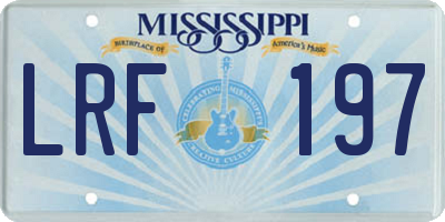 MS license plate LRF197