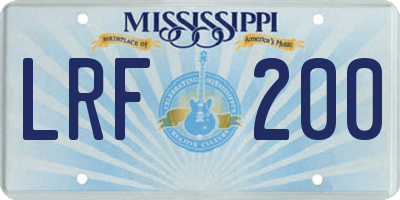 MS license plate LRF200