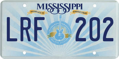 MS license plate LRF202