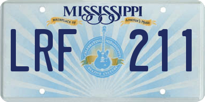 MS license plate LRF211