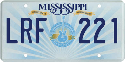 MS license plate LRF221