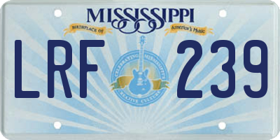 MS license plate LRF239