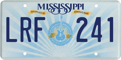 MS license plate LRF241