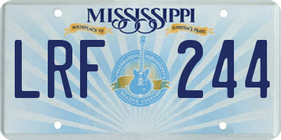 MS license plate LRF244