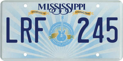 MS license plate LRF245