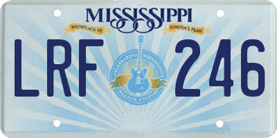 MS license plate LRF246
