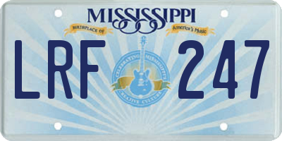 MS license plate LRF247