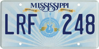MS license plate LRF248