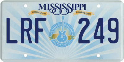 MS license plate LRF249