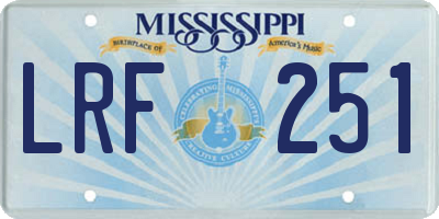 MS license plate LRF251