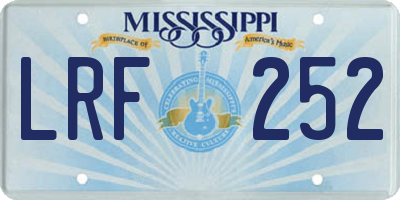 MS license plate LRF252