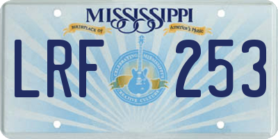 MS license plate LRF253