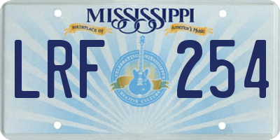 MS license plate LRF254