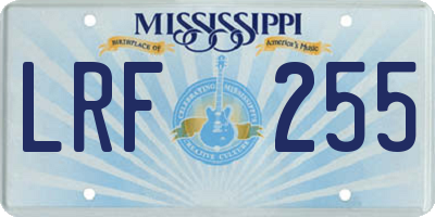 MS license plate LRF255