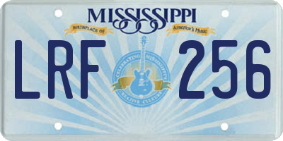 MS license plate LRF256