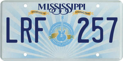 MS license plate LRF257