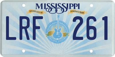 MS license plate LRF261