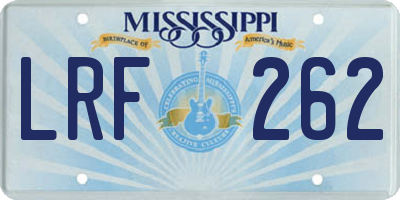 MS license plate LRF262