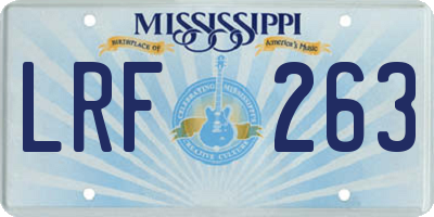 MS license plate LRF263
