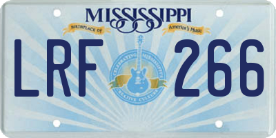 MS license plate LRF266