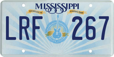 MS license plate LRF267