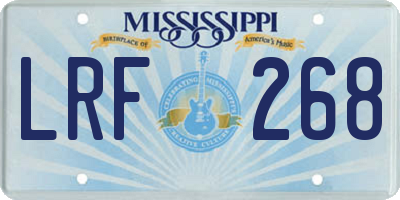 MS license plate LRF268