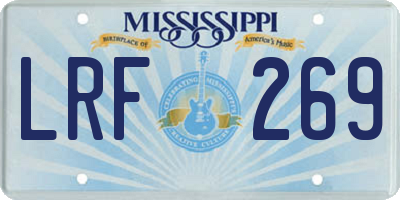 MS license plate LRF269