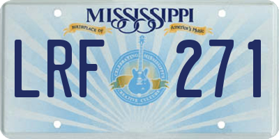 MS license plate LRF271
