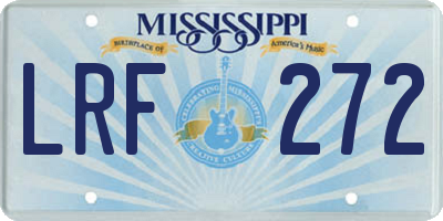 MS license plate LRF272