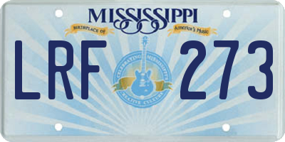 MS license plate LRF273