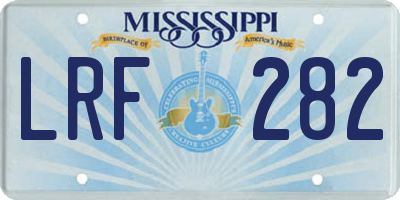 MS license plate LRF282