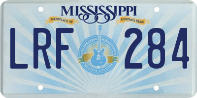 MS license plate LRF284