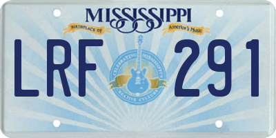 MS license plate LRF291