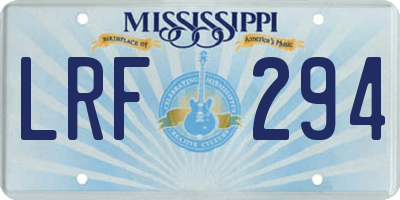 MS license plate LRF294