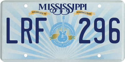 MS license plate LRF296