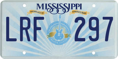 MS license plate LRF297