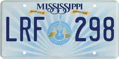 MS license plate LRF298