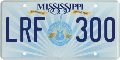 MS license plate LRF300