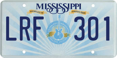 MS license plate LRF301