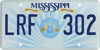 MS license plate LRF302