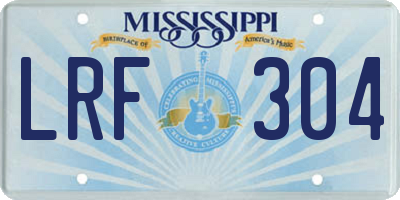 MS license plate LRF304