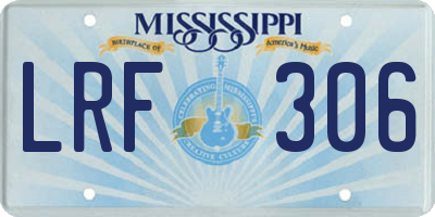 MS license plate LRF306
