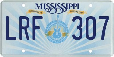MS license plate LRF307