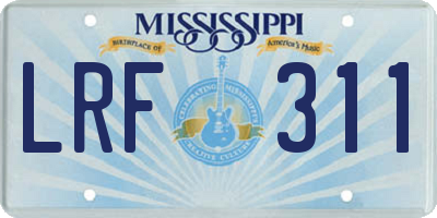 MS license plate LRF311