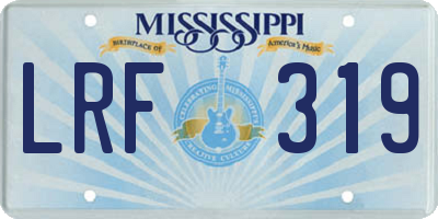 MS license plate LRF319