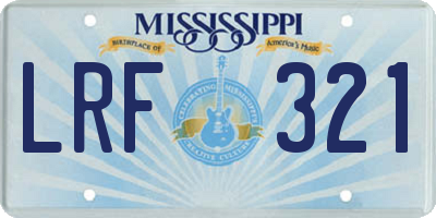 MS license plate LRF321