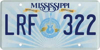 MS license plate LRF322